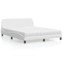 Bett mit weißer Kunstledermatratze 160x200 cm von vidaXL, Betten und Lattenroste - Ref: Foro24-3208438, Preis: 349,25 €, Raba...