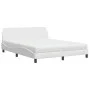 Bed with white synthetic leather mattress 160x200 cm by vidaXL, Beds and slatted bases - Ref: Foro24-3208438, Price: 355,81 €...