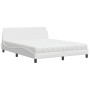 Bett mit weißer Kunstledermatratze 160x200 cm von vidaXL, Betten und Lattenroste - Ref: Foro24-3208438, Preis: 349,25 €, Raba...