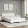 Bed with white synthetic leather mattress 160x200 cm by vidaXL, Beds and slatted bases - Ref: Foro24-3208438, Price: 355,81 €...