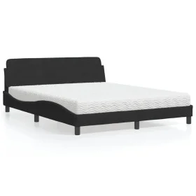 Bett mit schwarzer Samtmatratze 160x200 cm von vidaXL, Betten und Lattenroste - Ref: Foro24-3208433, Preis: 349,18 €, Rabatt: %