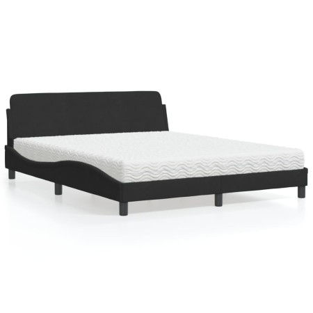 Bed with black velvet mattress 160x200 cm by vidaXL, Beds and slatted bases - Ref: Foro24-3208433, Price: 369,58 €, Discount: %