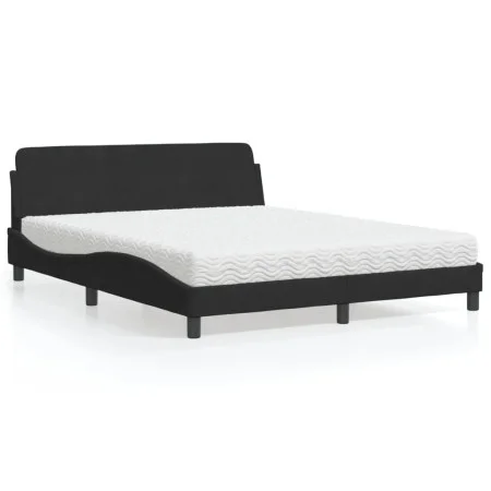 Bed with black velvet mattress 160x200 cm by vidaXL, Beds and slatted bases - Ref: Foro24-3208433, Price: 349,33 €, Discount: %