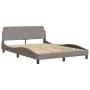 Bed with taupe gray fabric mattress 120x200 cm by vidaXL, Beds and slatted bases - Ref: Foro24-3208368, Price: 348,29 €, Disc...
