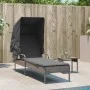 Liegestuhl mit Sonnendach und Tisch aus grauem synthetischem Rattan von vidaXL, Liegen - Ref: Foro24-368199, Preis: 211,76 €,...