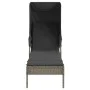 Liegestuhl mit Sonnendach und Tisch aus grauem synthetischem Rattan von vidaXL, Liegen - Ref: Foro24-368199, Preis: 211,76 €,...
