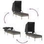 Tumbona con capota y mesa ratán sintético gris by vidaXL, Loungers - Ref: Foro24-368199, Price: 193,31 €, Discount: %