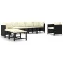 8-teiliges Gartenmöbel-Set und schwarze synthetische Rattankissen von vidaXL, Gartensets - Ref: Foro24-3059796, Preis: 481,12...