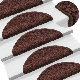 Stair tread mats 15 pcs brown 56x17x3 cm by vidaXL, Stair mats - Ref: Foro24-133895, Price: 80,71 €, Discount: %