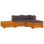 Gartenmöbel 4-teilig mit Kissen aus massivem Akazienholz von vidaXL, Gartensets - Ref: Foro24-3087308, Preis: 563,87 €, Rabat...