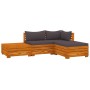 Gartenmöbel 4-teilig mit Kissen aus massivem Akazienholz von vidaXL, Gartensets - Ref: Foro24-3087308, Preis: 551,03 €, Rabat...