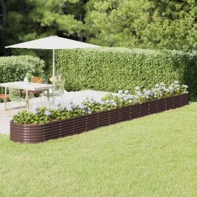 Brown powder coated steel flower bed planter 620x80x36 cm by vidaXL, Pots and planters - Ref: Foro24-318945, Price: 109,20 €,...