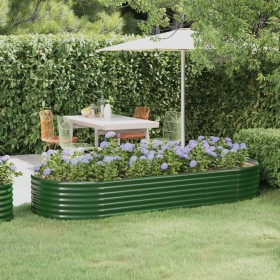 Green powder coated steel flower bed planter 249x100x36 cm by vidaXL, Pots and planters - Ref: Foro24-318993, Price: 57,73 €,...