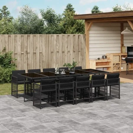11-piece garden dining set with black synthetic rattan cushions by vidaXL, Garden sets - Ref: Foro24-3211651, Price: 816,59 €...