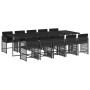 11-piece garden dining set with black synthetic rattan cushions by vidaXL, Garden sets - Ref: Foro24-3211651, Price: 711,27 €...