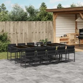 11-piece garden dining set with black synthetic rattan cushions by vidaXL, Garden sets - Ref: Foro24-3211471, Price: 748,06 €...