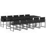Set de comedor jardín 11 pzas con cojines ratán sintético negro de vidaXL, Conjuntos de jardín - Ref: Foro24-3211471, Precio:...