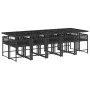 Set de comedor jardín 11 pzas con cojines ratán sintético negro de vidaXL, Conjuntos de jardín - Ref: Foro24-3211471, Precio:...