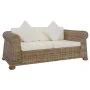 2-seater sofa with natural rattan cushions by vidaXL, Sofas - Ref: Foro24-283073, Price: 597,10 €, Discount: %