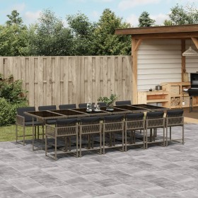 Garden dining set with cushions 13 pieces gray synthetic rattan by vidaXL, Garden sets - Ref: Foro24-3211484, Price: 798,56 €...