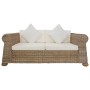 2-seater sofa with natural rattan cushions by vidaXL, Sofas - Ref: Foro24-283073, Price: 522,85 €, Discount: %