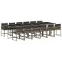 Garden dining set with cushions 13 pieces gray synthetic rattan by vidaXL, Garden sets - Ref: Foro24-3211484, Price: 903,19 €...