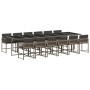 Garten-Essgruppe mit Kissen, 13-teilig, graues synthetisches Rattan von vidaXL, Gartensets - Ref: Foro24-3211484, Preis: 792,...