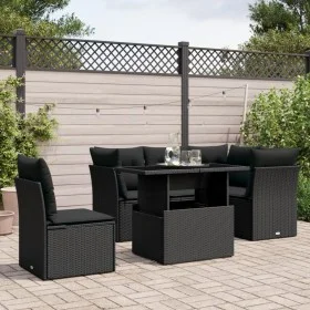 6-piece garden sofa set and black synthetic rattan cushions by vidaXL, Garden sets - Ref: Foro24-3266585, Price: 440,27 €, Di...