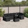 Set de sofás de jardín 8 piezas y cojines ratán sintético negro de vidaXL, Conjuntos de jardín - Ref: Foro24-3267425, Precio:...