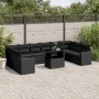11-teiliges Gartensofa-Set und schwarze synthetische Rattankissen von vidaXL, Gartensets - Ref: Foro24-3267515, Preis: 760,16...