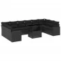 11-teiliges Gartensofa-Set und schwarze synthetische Rattankissen von vidaXL, Gartensets - Ref: Foro24-3267515, Preis: 760,16...