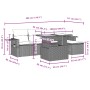 6-teiliges Gartensofa-Set und schwarze synthetische Rattankissen von vidaXL, Gartensets - Ref: Foro24-3267865, Preis: 395,63 ...