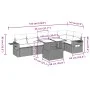 7-teiliges Gartensofa-Set mit schwarzen synthetischen Rattankissen von vidaXL, Gartensets - Ref: Foro24-3267915, Preis: 531,3...