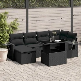 7-piece garden sofa set with black synthetic rattan cushions by vidaXL, Garden sets - Ref: Foro24-3274975, Price: 511,23 €, D...