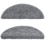 Alfombras de peldaños de escalera 15 uds gris 65x21x4 cm