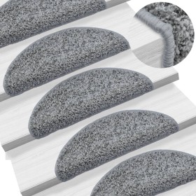 Stair tread mats 15 pcs gray 56x17x3 cm by vidaXL, Stair mats - Ref: Foro24-133892, Price: 77,20 €, Discount: %
