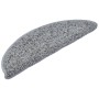 Alfombras de peldaños de escalera 15 uds gris 56x17x3 cm