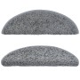 Alfombras de peldaños de escalera 15 uds gris 56x17x3 cm