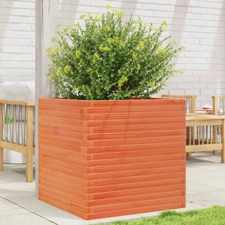 Solid wax brown pine wood planter 70x70x68.5 cm by vidaXL, Pots and planters - Ref: Foro24-3282476, Price: 231,96 €, Discount: %