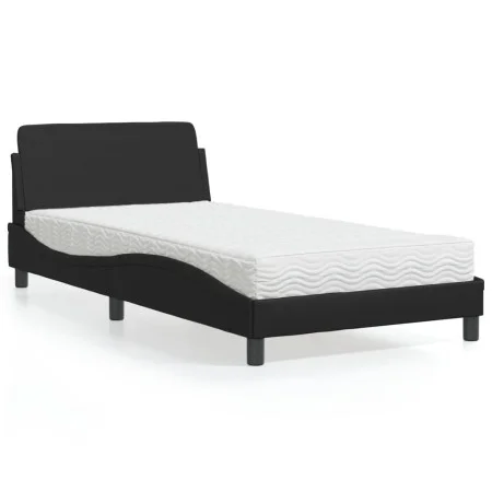 Cama con colchón cuero sintético negro 100x200 cm de vidaXL, Camas y somieres - Ref: Foro24-3208357, Precio: 231,51 €, Descue...