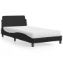 Bed with black synthetic leather mattress 100x200 cm by vidaXL, Beds and slatted bases - Ref: Foro24-3208357, Price: 233,01 €...