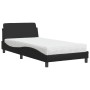 Bed with black synthetic leather mattress 100x200 cm by vidaXL, Beds and slatted bases - Ref: Foro24-3208357, Price: 233,01 €...