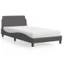 Bed with gray synthetic leather mattress 100x200 cm by vidaXL, Beds and slatted bases - Ref: Foro24-3208360, Price: 292,14 €,...