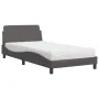 Bed with gray synthetic leather mattress 100x200 cm by vidaXL, Beds and slatted bases - Ref: Foro24-3208360, Price: 292,14 €,...