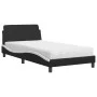Bed with black and white synthetic leather mattress 100x200 cm by vidaXL, Beds and slatted bases - Ref: Foro24-3208362, Price...