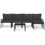 Juego de muebles de jardín 6 piezas acero con cojines gris de vidaXL, Conjuntos de jardín - Ref: Foro24-3187951, Precio: 496,...