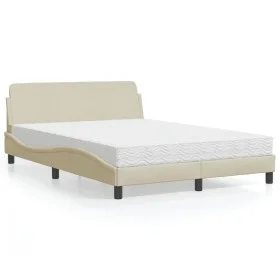 Bed with cream fabric mattress 120x200 cm by vidaXL, Beds and slatted bases - Ref: Foro24-3208369, Price: 343,83 €, Discount: %