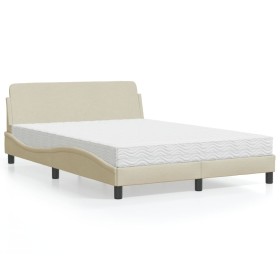 Bett mit cremefarbener Stoffmatratze 120x200 cm von vidaXL, Betten und Lattenroste - Ref: Foro24-3208369, Preis: 331,41 €, Ra...