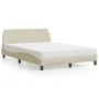 Bed with cream fabric mattress 120x200 cm by vidaXL, Beds and slatted bases - Ref: Foro24-3208369, Price: 346,10 €, Discount: %