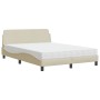 Bett mit cremefarbener Stoffmatratze 120x200 cm von vidaXL, Betten und Lattenroste - Ref: Foro24-3208369, Preis: 331,41 €, Ra...